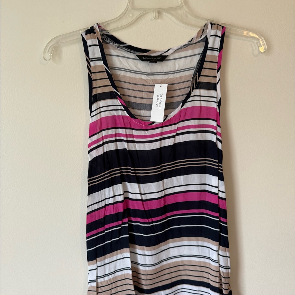 Banana Republic Women's Striped Tank Top - Pink, Navy, White, Tan